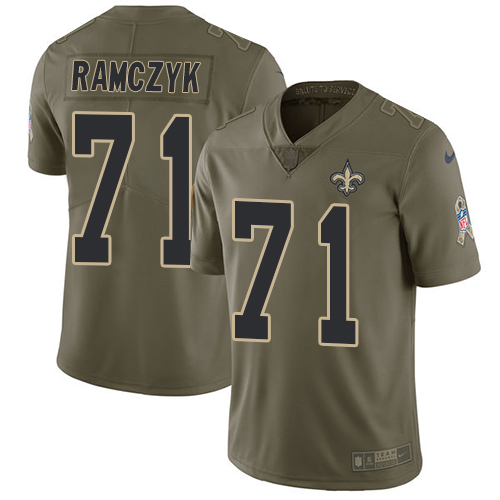 Nike Saints #71 Ryan Ramczyk Olive Men's Stitched NFL Limited Salute To Service Jersey